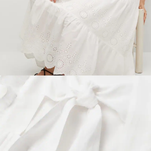 MANGO Embroidered white midi dress NWT - Picture 9 of 10